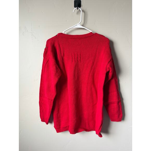 VTG Unique Marissa Christina Cottagecore Red Floral Embroidered Knit Sweater- M - Picture 6 of 10